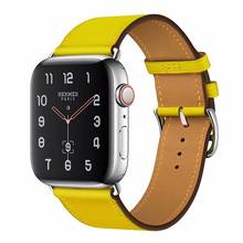 Прочная кожаная Петля для Apple Watch ремешок для iWatch 42 мм 38 мм Серия 1 2 3 4 5 40 мм 44 мм 2024 - купить недорого