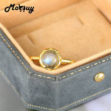 MoBuy 925 Silver Ring For Women Round Natural African Labradorite 14K Gold Plated Fine Jewelry Engagement Korean Ring MBRI122 2024 - buy cheap