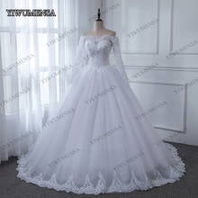 BOAT NECK OFF THE SHOULDER WEDDING DRESSES 2020 CUSTOM MADE BRIDAL DRESS BALL GOWN APPLIQUES LACE BEADING GWONS PLUS SIZE 2020 2024 - buy cheap