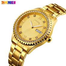 SKMEI Luxury Automatic Men's Watch Crystal Stainless Steel Wristwatch Week Date Display Quartz Bracelet Male Clock Reloj Hombre 2024 - buy cheap