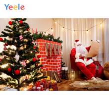 Фон для фотосъемки с изображением рождественской елки Деда Мороза 2024 - купить недорого