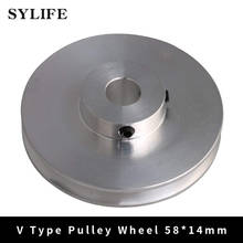 Polea De agujero para cinturón PU, 58x16x12MM, aleación de plata, ranura, 12MM, paso 2024 - compra barato
