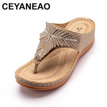 CEYANEAO Woman Sandals Shoes Retro Women's Flats Flip Flops Women Style Women's Sandals Flat Shoes Female Beach Slides Footwear 2024 - buy cheap