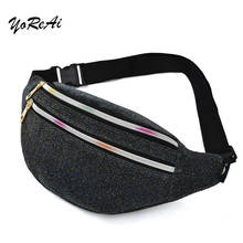 New Waist Belt Bag Korean Chest Crossbody Bag Feni Belly Bags Women Girl Gift Pouch Present Phone Holographic Fanny Pack Shiny 2024 - buy cheap