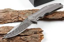 ZT0606 Damascus Pattern Titanium Tactical Folding Knife Outdoor Camping Hunting Survival Pocket Utility EDC Tools Rescue Knifes 2024 - buy cheap