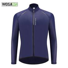 Wosawe jaqueta masculina corta vento, jaqueta para ciclismo à prova d'água que reflete luz, à prova de vento respirável roupas para corrida mtb 2024 - compre barato