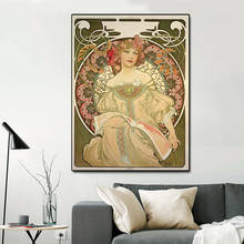 Alphonse Mucha Vintage Canvas Paintings Nouveau Woman Posters And Print Cuadros wall Art Picture for living room Home Decoration 2024 - buy cheap
