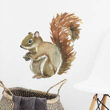 Cute Animal Wall stickers Home Decoration Squirrel Wall Decals for Kids Room Baby Nursery Bed Room Decoration PVC Wall Decor 2024 - buy cheap