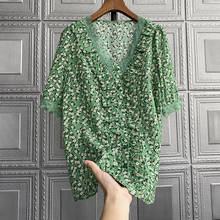 Blusa de seda para mujer, Camiseta con estampado de verano, otoño y primavera, Top de seda de mora 2024 - compra barato