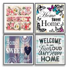 Diamond Painting Flower Butterfly 5D DIY Full Diamond Embroidery Mosaic Cross Stitch English Letter Home Decorative Painting 2024 - buy cheap