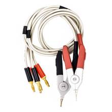 Kelvin-clips de enchufe banana aislados, 1 par, cable de baja resistencia, sonda de Clip LCR, cables de prueba, Terminal de medidor, nuevo 2024 - compra barato