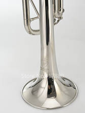 Margewate instrumento musical b banhado a níquel, trompete bb com estojo bocal, instrumento musical de performance chata b 2024 - compre barato