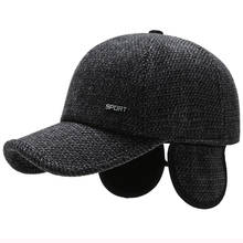 Gorra gruesa y cálida ajustable para hombre, gorra de béisbol masculina, gorro de papá con solapa en la oreja, gorro de béisbol de lana con solapa en la oreja 2024 - compra barato