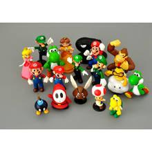 18pcs/lot Super Mario Bros PVC Action Figures Toys Yoshi Peach Princess Luigi Shy Guy Odyssey Donkey Kong Model Cartoon Dolls 2024 - buy cheap