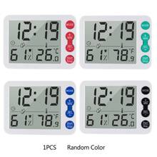 1pc Multifunction Indoor Digital Thermometer Hygrometer Alarm Clock Large LCD Screen 2024 - buy cheap