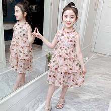 Girls Dress Chiffon Print Summer Dress For Girls 2020 Casual Girls Princess Dress Teen Kids Girls Clothes 4 6 8 9 10 12 13 Years 2024 - buy cheap