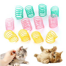 Весенние игрушки для кошек, широкий прочный тяжелый калибр, пластиковые цветные пружины, игрушка для котят, аксессуары для домашних животных, случайный цвет 2024 - купить недорого