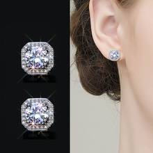 2022 New Fashion jewelry 925 silver Needle Hollow Carved Earrings Female Crystal from Swarovskis Woman Christmas gift 2024 - buy cheap