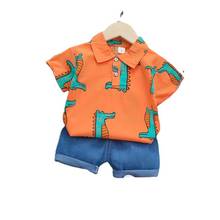 Baby Summer Clothing Set Infant Boys Cotton Tops+shorts 2pcs Kids Boys Cartoon Clothing Newborn Boys Cute Clothing 2024 - buy cheap