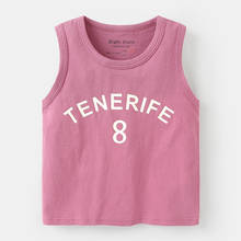Хлопковая майка без рукавов для мальчиков, летняя одежда для маленьких девочек, детская футболка для мальчиков, детская одежда, футболки для малышей с надписью Tenerife 2024 - купить недорого