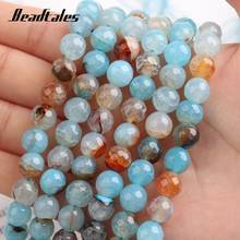 Natural Stone Aquamarine Blue Agates Beads Loose Faceted Spacer Beads Chram For Jewelry DIY Making Bracelet Necklace 15'' 8mm 2024 - buy cheap