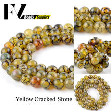 Factory Wholesale Natural Stone Yellow Dragon Veins Agates Round Beads For Jewelry Making Needlework  DIY Bracelet 4/6/8/10mm 2024 - buy cheap