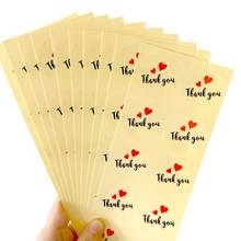 1000pcs/lot Cute Round THANK YOU with Red Heart Packaging Sealing Label Transparent Kraft Sticker Baking DIY Gift Stickers 2024 - buy cheap