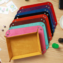9 Colors Foldable PU Leathe Quadrilateral Dice Tray Key Wallet Coin Box Office Desktop Storage Box Dice Storage Tool 2024 - buy cheap