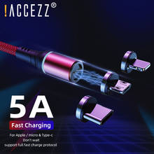 !ACCEZZ Magnetic Micro USB Cable Type C Cable For iPhone 11 X 8 Xiaomi Samsung 5A Fast Charging Data Mobile Phone Cable LED Cord 2024 - buy cheap
