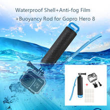 Caso à prova dwaterproof água habitação capa protetora mergulho haste de flutuabilidade anti-fog filme para gopro hero 8 acessórios da câmera de esportes 2024 - compre barato