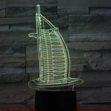 3d Lamp Night Light Famous Buildings Burj Al Arab Model for Bedroom Decoration Novelty Lighting Color Changing APP Control 2024 - buy cheap