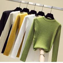 TingYiLi Soft Sweater Autumn Basic Long Sleeve Knitted Pullover Beige Green Yellow Red Gray Beige Pink Black White Sweater Women 2024 - buy cheap