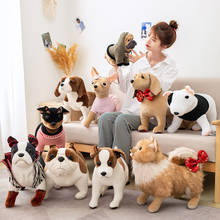 30-60cm simulação cães de pelúcia cão boneca brinquedo animal de pelúcia hound chihuahua bulldog bonecas apaziguar brinquedos do bebê criança presentes de aniversário 2024 - compre barato