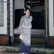 2022 japanese traditional kimono with obi women take photo dress cosplay female yukata women haori japan geisha costume kimonos 2024 - buy cheap