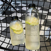 Botella de agua transparente portátil para deportes, botella de plástico para zumo, Camping, ciclismo, viaje, 600/1000ML 2024 - compra barato