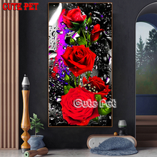 5D Diamond Painting set Plant flowers Red rose cross stitch full square round Drill embroidery mosaic painting decor salon large 2024 - buy cheap