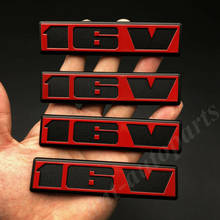 4pcs Red 16V Car Auto Trunk Rear Fender Front Grille Emblem Badge Decal Sticker 2024 - buy cheap