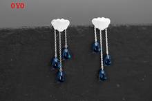 2021 new S925 sterling silver original color cloud tassel raining earrings 2024 - buy cheap