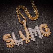 Custom Name Iced Out Bubble Letters Chain Pendants Necklaces Men's Charms Zircon Hip Hop Jewelry Gold Silver Tennis Chain 2024 - buy cheap