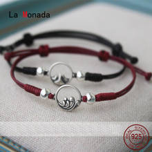 La Monada Mountain Couple-pulsera de plata de ley 925 para mujer, brazalete con cuerda de rosca roja, plata 925 2024 - compra barato