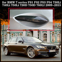 Capa protetora para maçaneta de carro, acabamento em fibra de carbono verdadeiro, guarnição para bmw 7 series f01 f02 f03 f04 730li 740li 2014-2019 2024 - compre barato