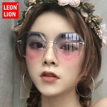 LeonLion 2021 Rimless Retro Sunglasses Women Luxury Vintage Sunglasses Women Brand Designer Glasses Women Gradient Oculos De Sol 2024 - buy cheap