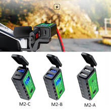 Cargador USB de 12V para motocicleta, adaptador de carga rápida SAE a USB Dual con interruptor de encendido/apagado de voltímetro, TYPE-C de 3.1A/4.8A 2024 - compra barato