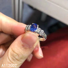 Joias sintéticas de alta qualidade, anel feminino com pedra preciosa ajustável de prata esterlina 925 de safira, suporte para anel de luxo requintado 2024 - compre barato