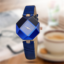 Women Watches Gem Cut Geometry Crystal Leather Quartz Wristwatch Fashion Dress Watch Ladies Gifts Clock Relogio Feminino 5 color 2024 - buy cheap