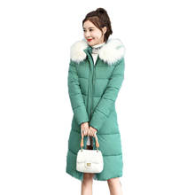 New Fashion Slim Women Winter Jacket Cotton Coat Padded Warm Plus Size Ladies Coat Long Loose fur collar Female Parka Outerwear 2024 - buy cheap