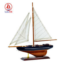 LUCKK-velero de madera de estilo americano para niños y adultos, modelo de velero de 33x34x6cm, regalo de decoración del hogar 2024 - compra barato