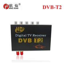 Tv box digital para carro, com 4 saída de vídeo, dois sintonizadores com suporte a alta velocidade de até 130 km/h, dvd e monitor 2024 - compre barato