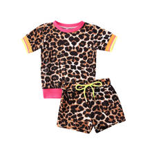 1-5Y Toddler Baby Kid Girls Clothes Set Leopard Short Sleeve T shirt Shorts Outfits Summer Costumes 2024 - buy cheap