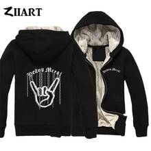 Corna de metal pesada sinal de rock n roll, corna de metal pesado, chifre para meninos, homens de zíper cheio, outono inverno plus de veludo, parkas ziiart 2024 - compre barato